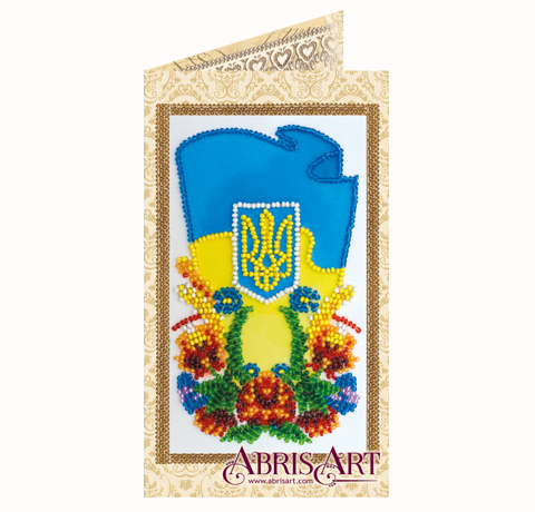 Набір для вишивки бісером на полотні «Україна» AbrisArt, (8.4x14 см) 