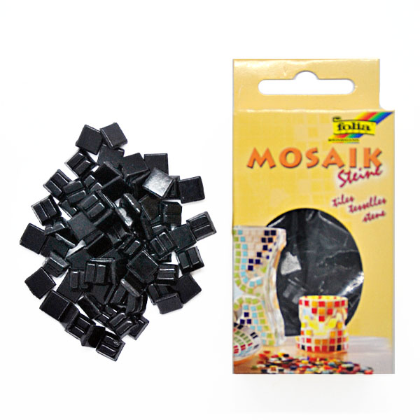 Folia мозаїка Mosaic-glass tiles 200 гр, 10x10 мм (300 шт) №90 Black (чорна) 