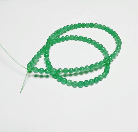 Халцедоновые бусины, Зелёные., 4 мм (97 шт./уп.)