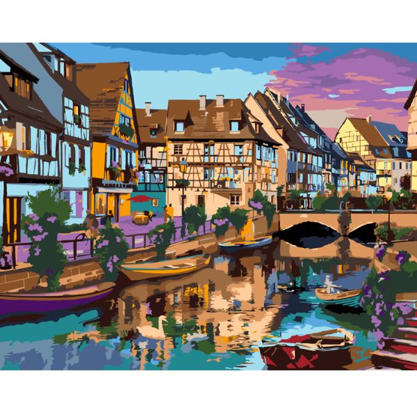 Набор-стандарт, картина по номерам, Colorful Сity, 35х45см, ROSA START - фото 1