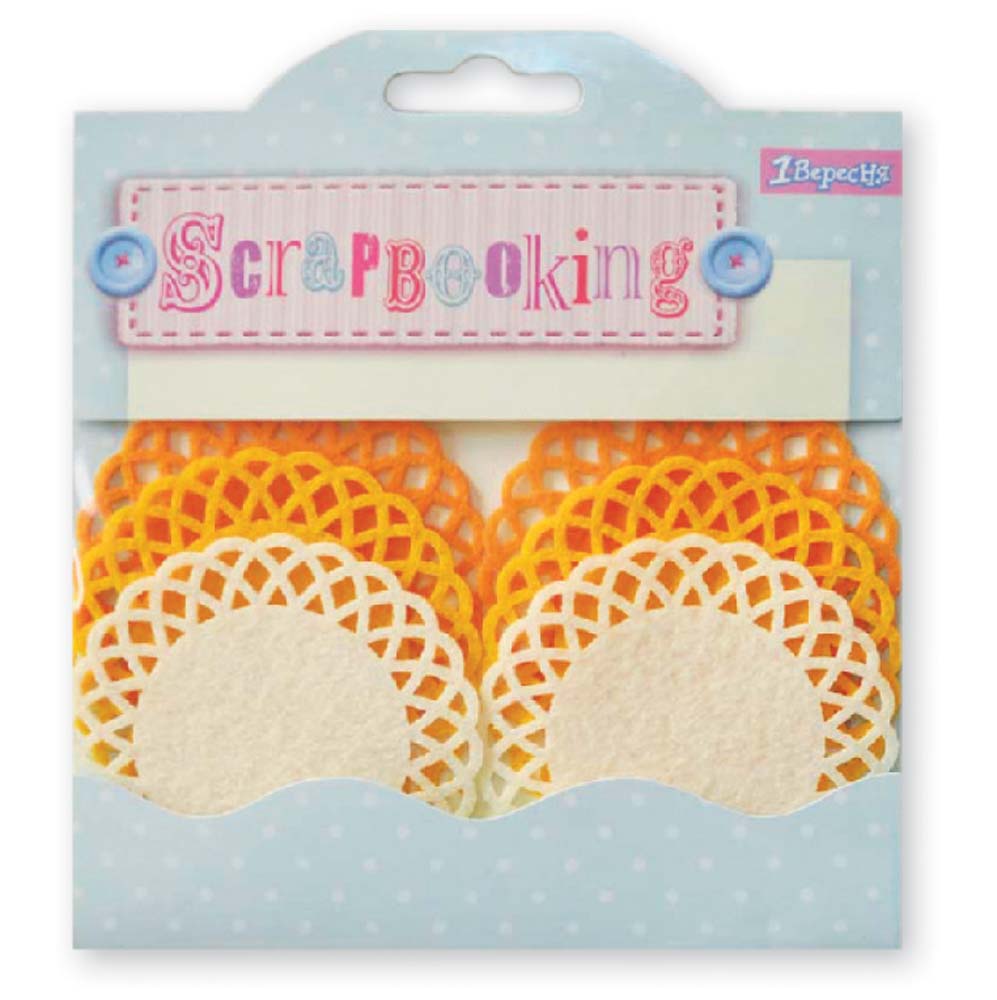 Набор войлочных салфеток Santi, 6 шт. (оранжевые, белые, желтые)