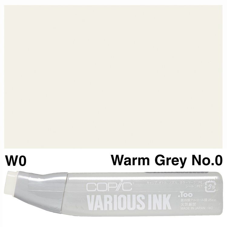 Чернила для маркеров Copic Various Ink, #W-0 Warm gray (Теплый серый)