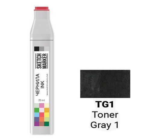 Чернила SKETCHMARKER спиртовые, цвет ТОНИРОВАННЫЙ СЕРЫЙ 1 (Toner Gray 1), SI-TG01, 20 мл.