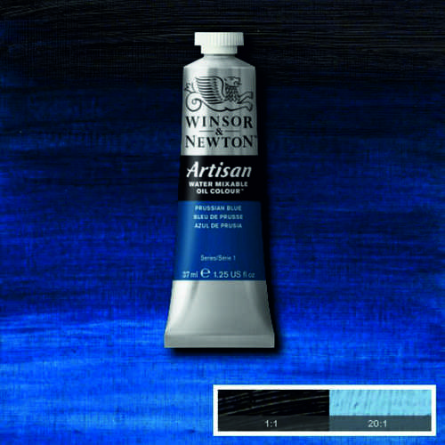 Масляная краска, водорастворимая, Winsor Artisan 37 мл, №538 Prussian blue (Прусский синий)