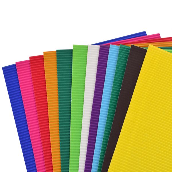 Набор цветного гофрокартона, 250г/м2, А4, 12 листов - фото 1