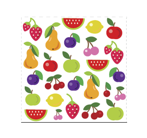 Фетр с рисунком «Фрукты и ягоды крупные», 25х25 см