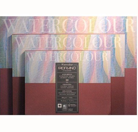Блок-склейка для акварелі Watercolor, А4 (24х32см), 200 г/м2, 20 л, порівн. зерно. Fabriano 