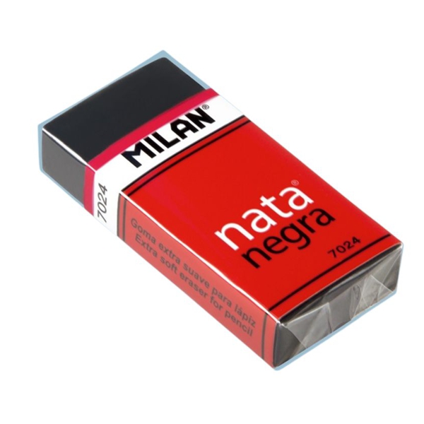 Ластик MILAN nata negra 7024, 50х23х10 мм, в инд. упаковке