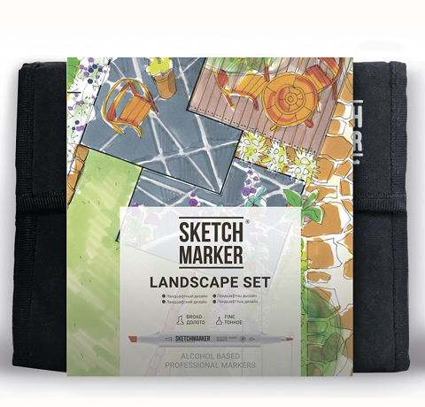 Набор маркеров SKETCHMARKER  Landscape 36 Set - Ландшафтный дизайн (36 маркеров + сумка органайзер) - фото 1