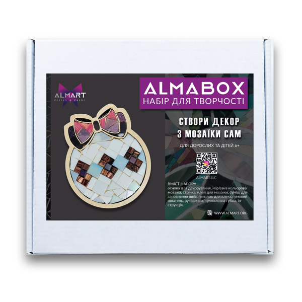 Набір для декорування мозаїкою ALMABOX «Куля з бантиком» 