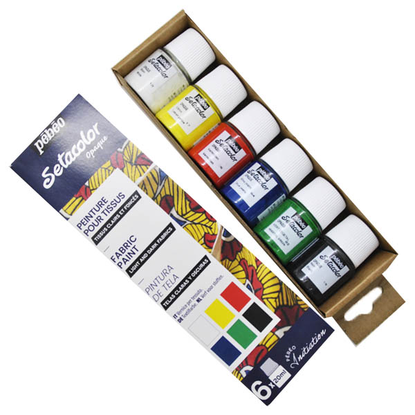 Набор красок для рисования по ткани Pebeo Setacolor Opaque «Открытие», 6x20 ml - фото 1