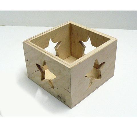 Деревянный мини-ящик квадратный «Звёзды», №781, 14х14 см