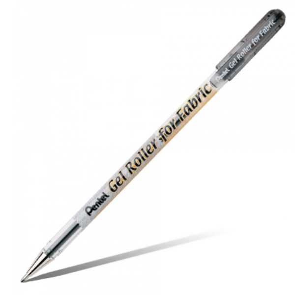 Ручка гелевая для ткани Pentel Gel Roller for Fabric, 1мм, ЧЕРНАЯ - фото 1