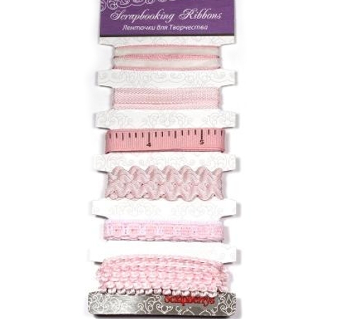Набор лент из ткани «Нежно-розовый», 6 шт.*1 м., ScrapBerry's