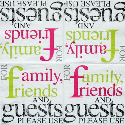 Салфетка Для семьи, друзей и гостей