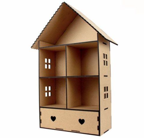 Кукольный домик "Классический" с шухлядой ROSA TALENT, МДФ, 70х37х17 см