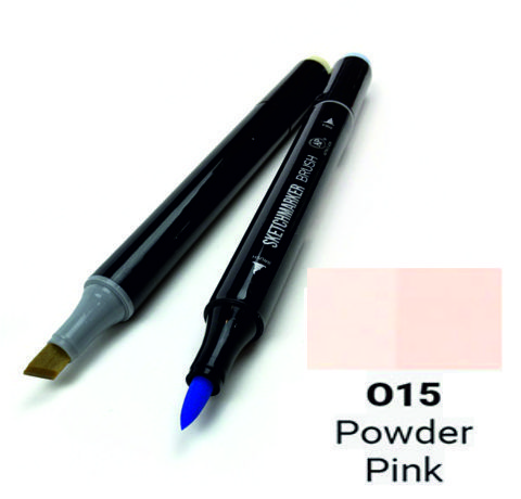 Маркер SKETCHMARKER BRUSH, колір рожева пудра (Powder Pink) 2 пера: долото і м'яке, SMB-O015 
