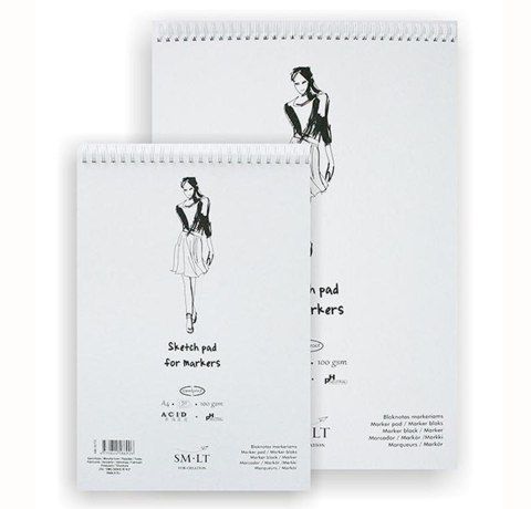 Альбом для маркеров на спирали AUTHENTIC А3, 100г/м2, 50л, белый цвет, SMILTAINIS