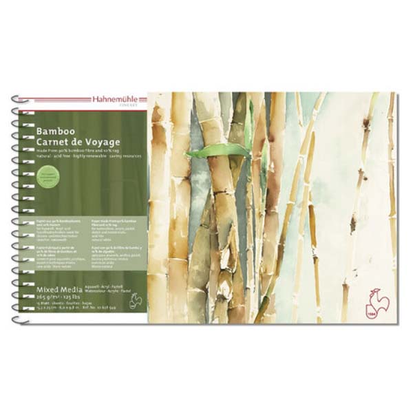 Альбом для акварели MIX Carnet de Voyage Bamboo, на спирали, 15.3х25см, 15л, 265г/м2. Hahnemuhle - фото 1