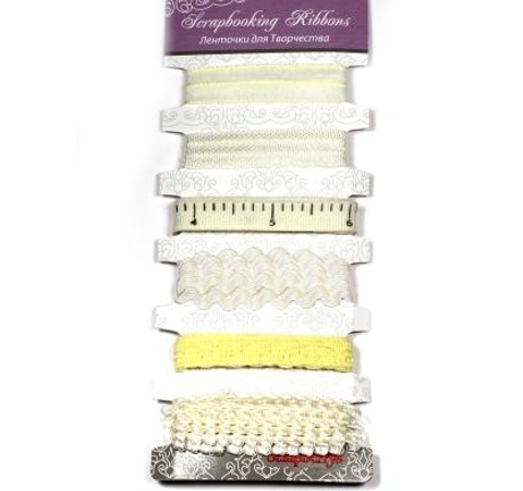 Набор лент из ткани «Ванильный», 6 шт.*1 м., ScrapBerry's