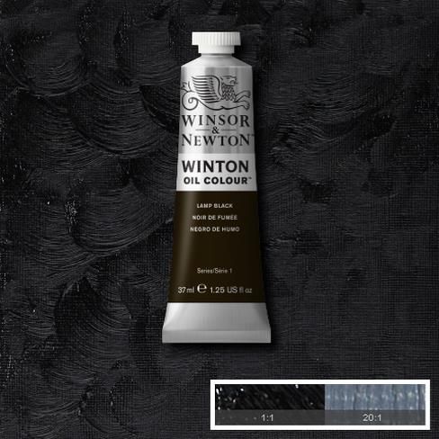 Масляная краска Winton от Winsor & Newton, 37 мл. Цвет: LAMP BLACK