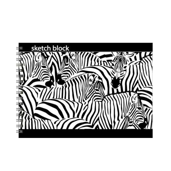 Альбом для рисования на спирали Sketchblock, черная бумага, А4, 30 л, 120 гр/м2