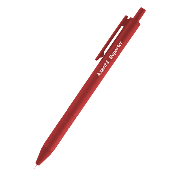 Ручка масляна автоматична AXENT Reporter, червона 0,7 мм 