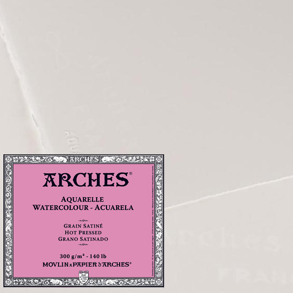 Arches Папір для акварелі, Hot Pressed, 100% бавовна, 300 гр/м2, 56x76 см 