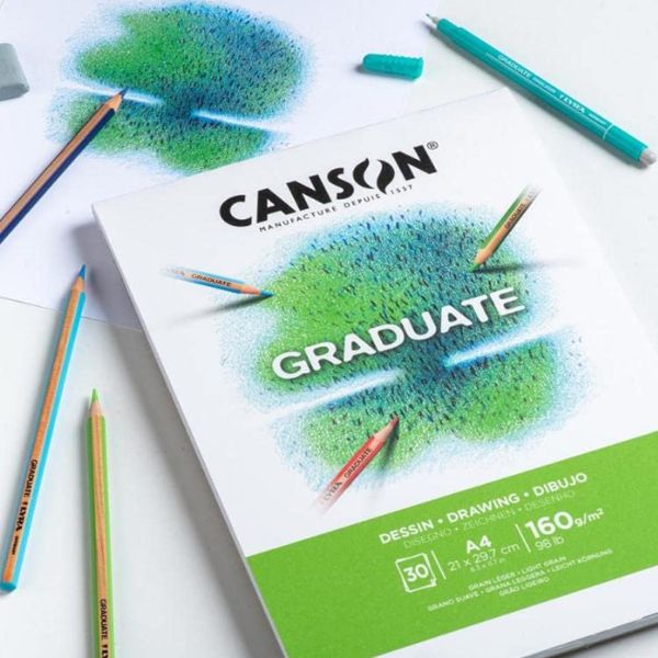 Canson альбом для эскизов Graduate Dessin Light grain 160 г, 21x219,7 см - A4 (30) - фото 3