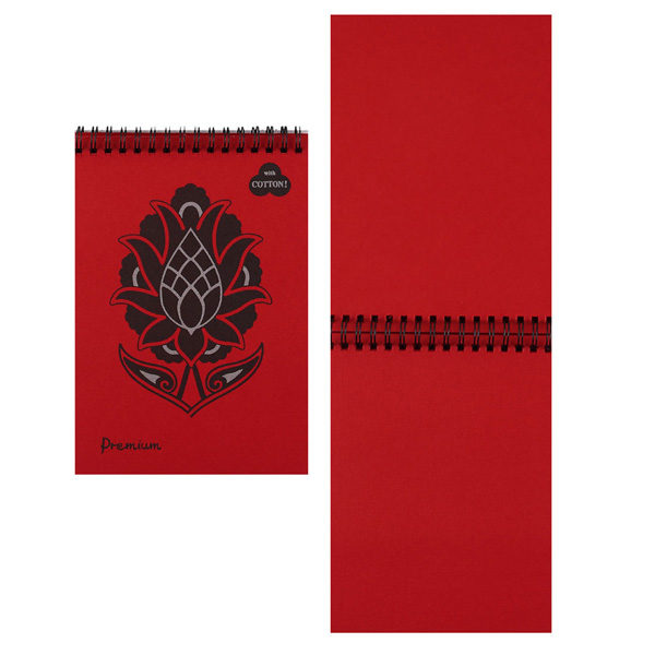 Альбом для пастель PREMIUM RED на спіралі, червоний, A5, 160 гр, 40% бавовни, 30 л., Л-Х  - фото 1