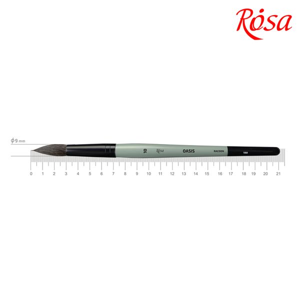 Щітка кругла ROSA OASIS 188 ворс єнота, коротка ручка, №10  - фото 1