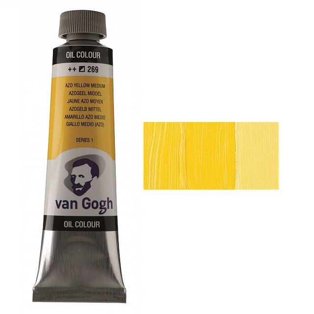 Масляная краска Van Gogh, ЖЕЛТЫЙ СРЕДНИЙ (269), 40 мл. Royal Talens