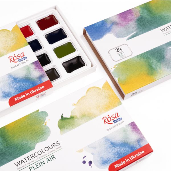 Набор акварельных красок PLEIN AIR, 24*2,5мл, кювета, картон, ROSA Studio - фото 3