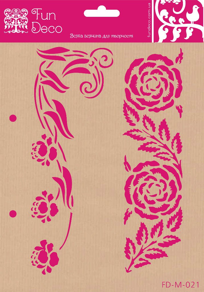 Трафарет на клейовій основі «Квіткові бордюри», А5 