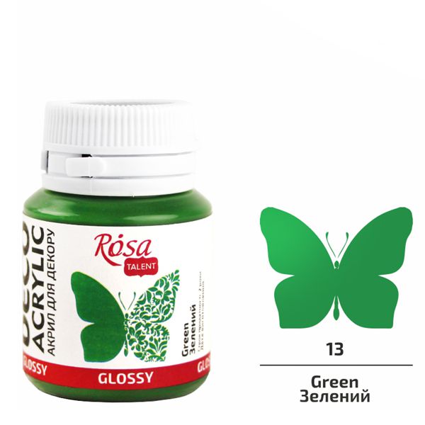 Акрилова фарба Rosa Start, Зелена глянсова, 20 ml 