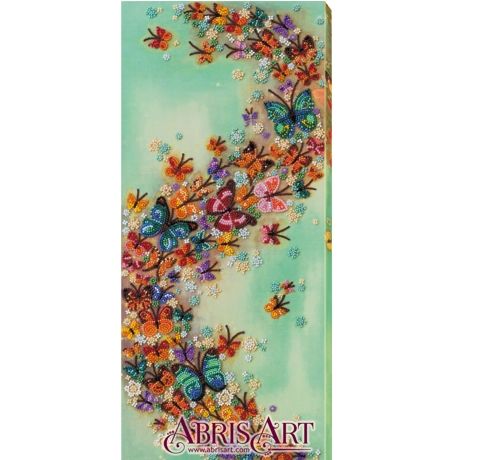 Набор для вышивки бисером на натуральном художественном холсте «Разноцветный ветер» (20х45 см)