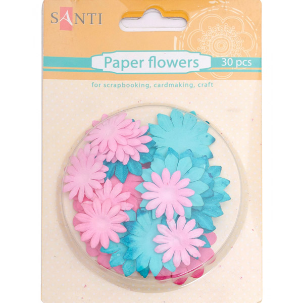 Набір паперових квітів «Постільні кольори» SANTI, 30 шт/уп. 