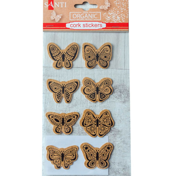 Набор пробковых стикеров «Бабочки» Santi, 8 шт