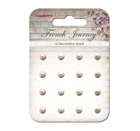 Набор жемчужных брадсов «Франц. путешествие» ScrapBerry's, 16 шт
