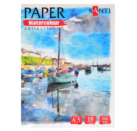 Набор акварельной бумаги Santi А3 «Paper Watercolor Collection» 200 g, 18 листов