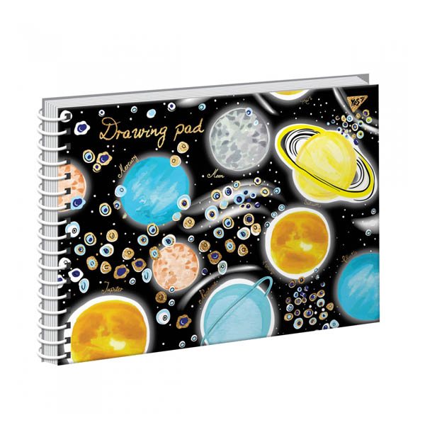 Альбом для малювання А4 20 аркушів Cosmic system, 100 г/м2, на спіралі, YES  - фото 3