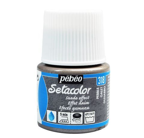 Краска для ткани Pebeo Setacolor Opaque с эффектом замши, 318 СЕРАЯ ГАЛЬКА, 45 ml