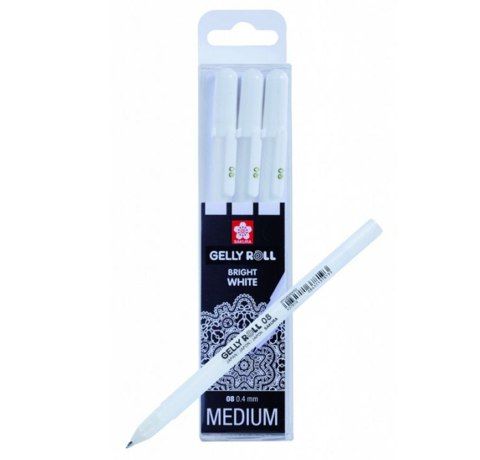 Набір ручок гелевих BASIC MEDIUM 08, білий, №08, 3 шт. Sakura  - фото 1