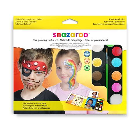 Набор аквагрима для мальчика Snazaroo Boy hanging palette kit, 9 красок + кисточка + губка