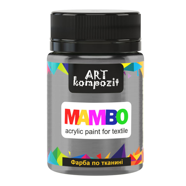 Краска для ткани MAMBO "ART Kompozit" METALLIC, цвет: 52 ПЛАТИНОВЫЙ, 50 ml