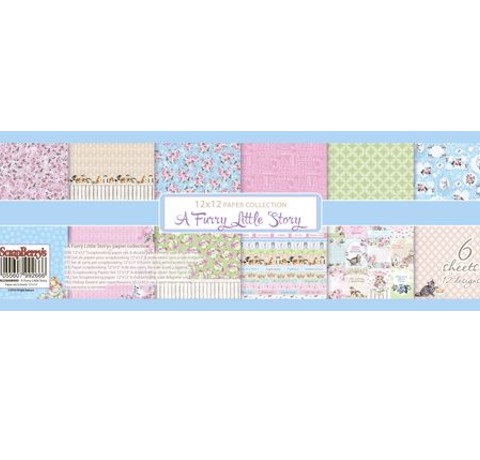 Набор бумаги для скрапбукинга «Шебби котики» RU,30,5*30,5 см, 6 листов