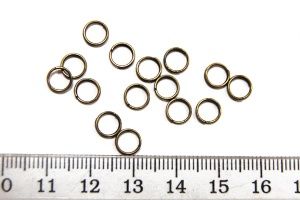 Соединительные кольца, двойные, Античн. бронза, 6*0,5мм, 15гр