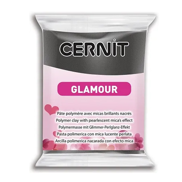 Полимерная глина Cernit Glamour, 56 гр. Цвет: Черный перламутр №121
