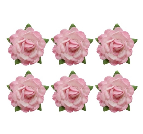 Цветы чайной розы, Нежно-розовые, 18 мм, 6 шт/уп.