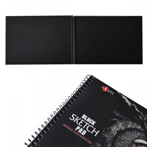 Альбом із чорним папером SANTI "Black Sketch Pad", А5, 32 арк., 150 г/м2  - фото 2